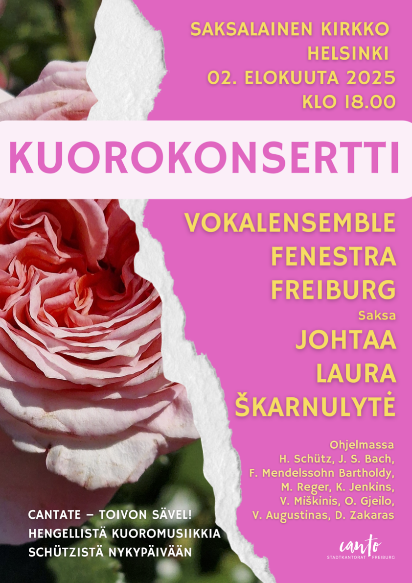 Kuorokonsertti: Lauluyhtye Fenestra, Freiburg, Saksa Konserttijuliste
